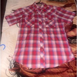 red wrangler western shirt